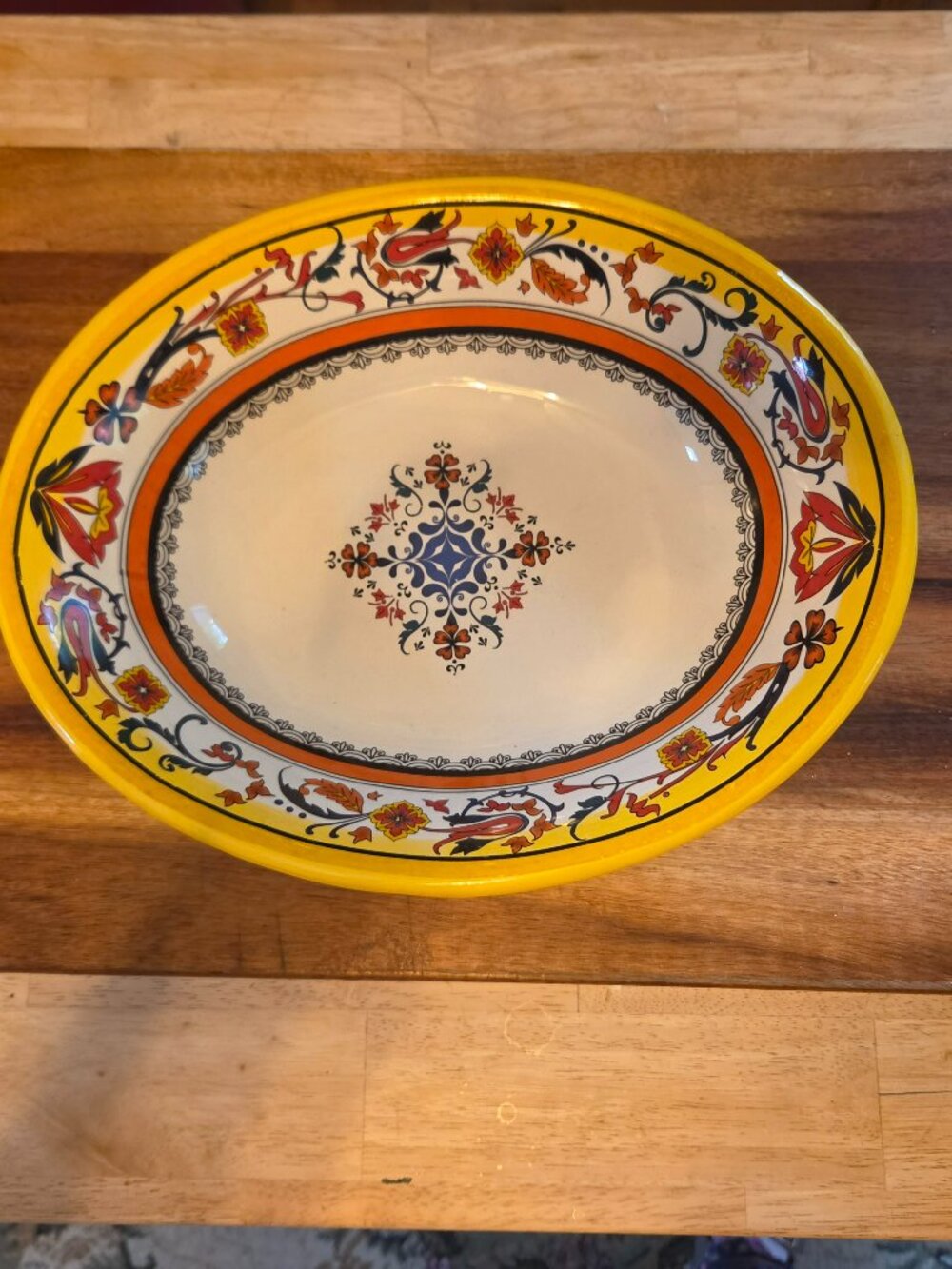 vintage Avon Italian inspired 11inch oval serving bowl multicolor floral